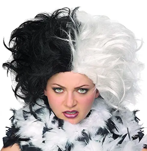 Half black half white character wig from Rubie's Costume