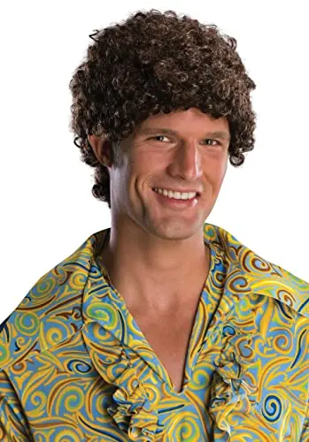 Rubie's brown tight fro wig worn by adult for costume