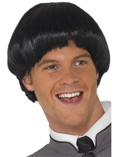 Smiffys Swinging 60s Black Bowl Cut Wig