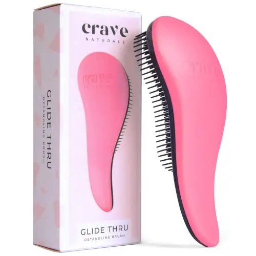 Crave Naturals Glide Thru detangling brush in pink