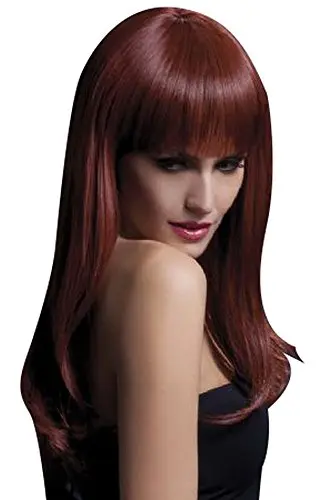 Smiffys Fever Women's Long Feathered Auburn Wig with Bangs