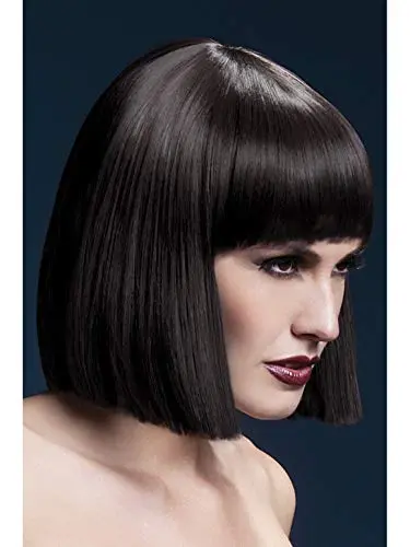 Fever Lola blunt cut brown bob wig with bangs