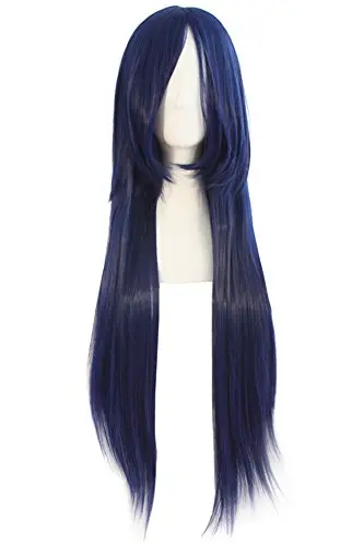 MapofBeauty straight long blue anime cosplay wig
