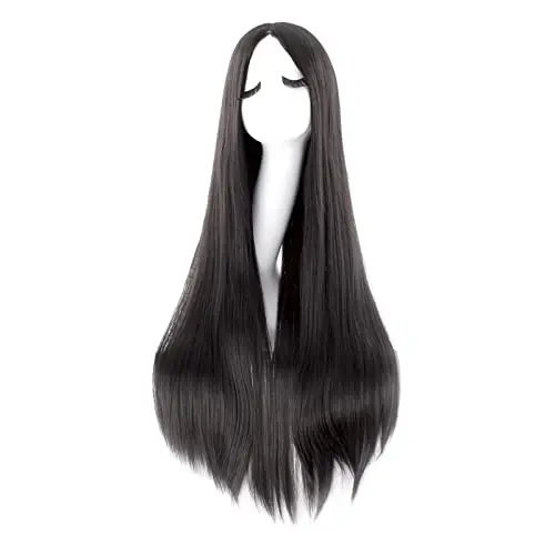 MapofBeauty 40 inch natural soft straight black wig