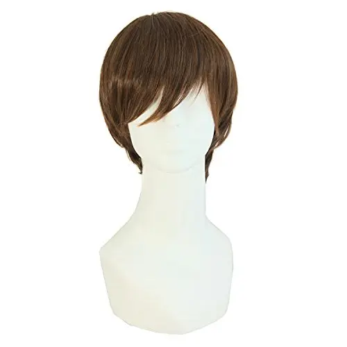 MapofBeauty Side Bangs Short Straight Wig in Coffee Brown