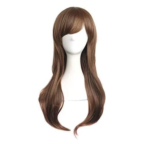Front view of MapofBeauty 28-inch curly brown wig