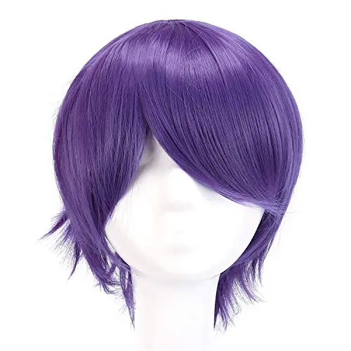 Short straight purple cosplay wig