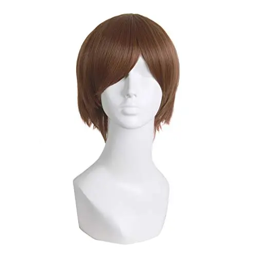 MapofBeauty Short Straight Cosplay Wig in Light Brown