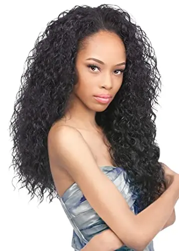 Outre Peruvian-4 curly synthetic half wig in black