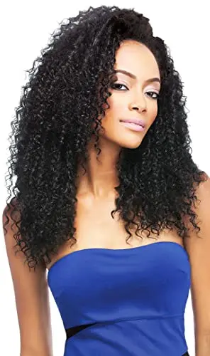Outre Bohemian Long half wig in off black styled straight and long
