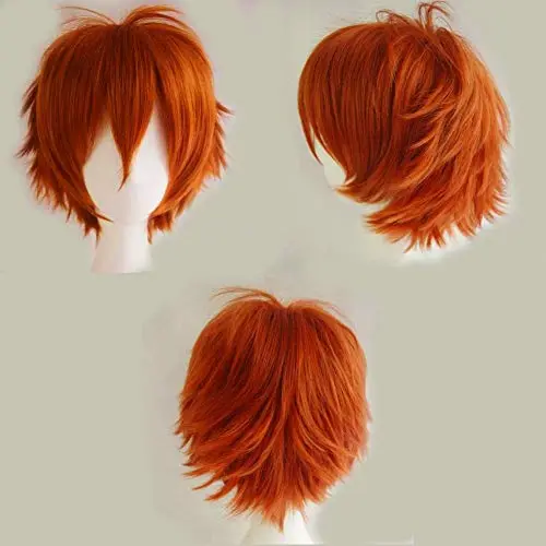 S-noilite short straight layered burnt orange cosplay wig