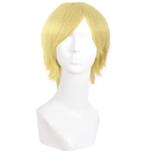 MapofBeauty short blonde male cosplay wig