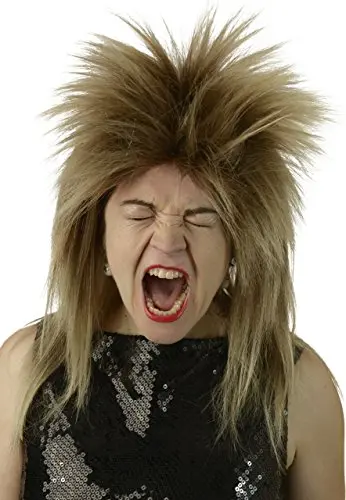 City Costume Wigs mixed blonde 80s rocker wig styled upright