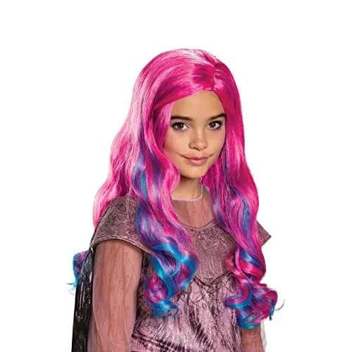 Disguise Audrey Wig in long pink and blue style on model