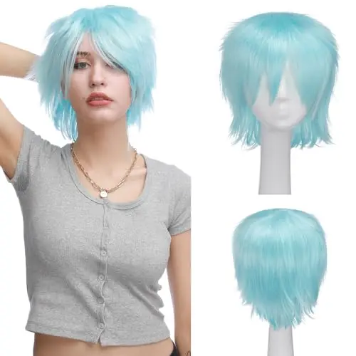 S-noilite light blue short pixie cosplay wig