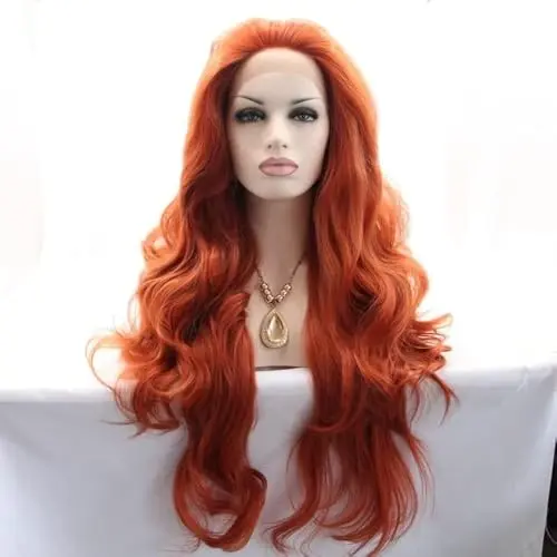 Xiweiya Fashion Glueless Copper Red Lace Front Wig
