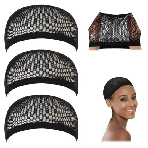 Dreamlover Breathable Black Mesh Wig Caps 3 Pieces