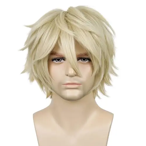 Short spiky layered blonde Halloween wig