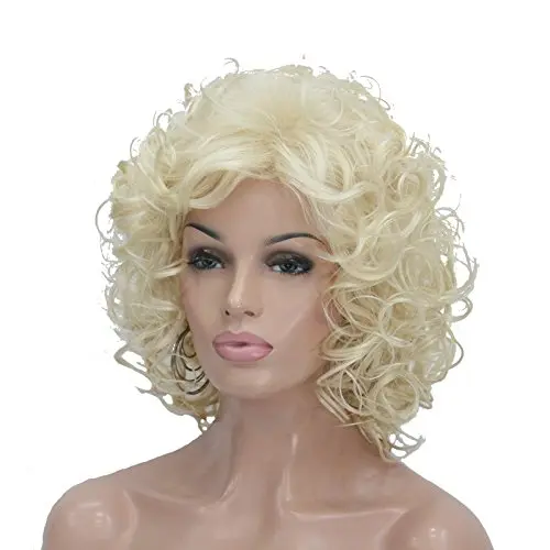 Lydell short super curly layered blonde wig