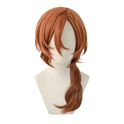 SUNXXCOS Curly High Temperature Fiber Men and Women for Male Party Halloween Dark Brown Short Cosplay Wigs Synthetic