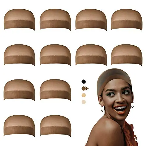 Pack of brown nylon wig caps