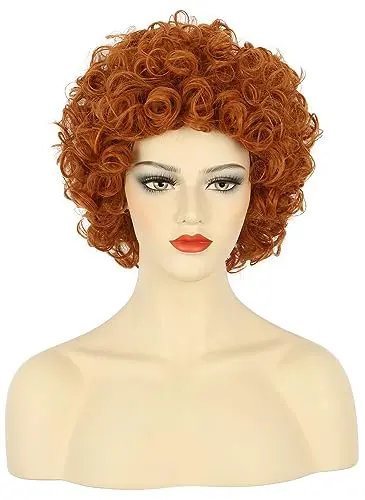Karlery Short Ginger Orange Afro Wig