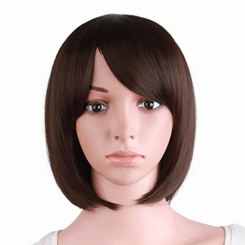 MapofBeauty Short Straight Cosplay BOB Wig in Dark Brown