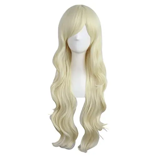 MapofBeauty 28-inch light blonde long curly wig