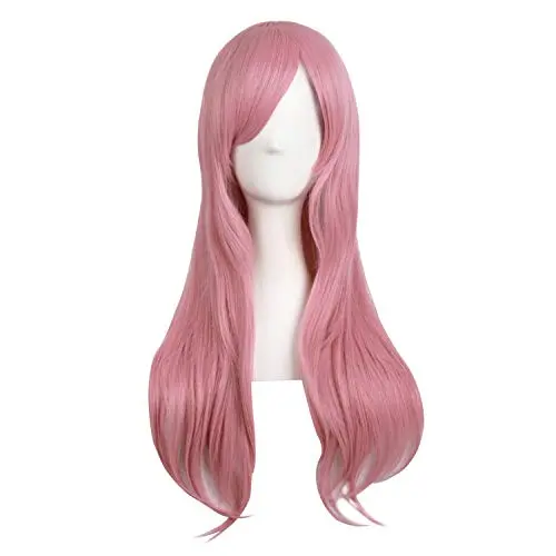 MapofBeauty curly cosplay wig in rouge pink