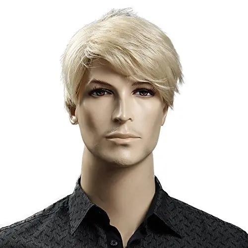 HAIRSW Short Straight Gold Blonde Wig