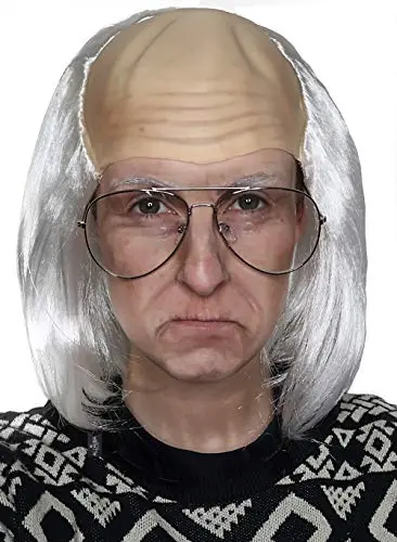 ALLAURA Old Man Wig with white bald cap and fringe