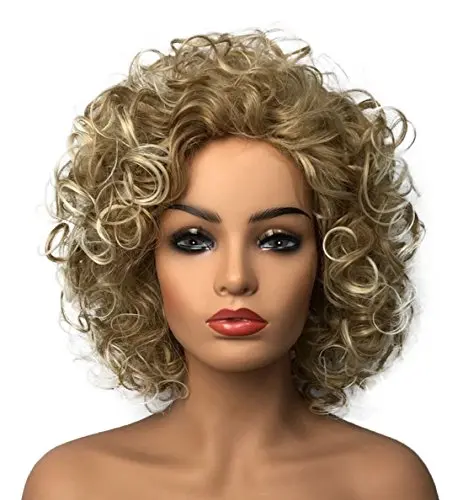 Wiginway medium curly blonde synthetic wig