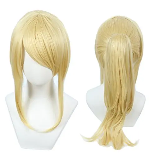 Linfairy Women's Blonde Wig with 50cm Ponytail and Cap