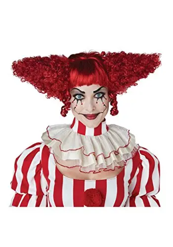 California Costumes Creepy Clown Wig Dark Red for Halloween