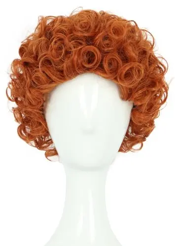 Yuehong kids short orange curly wig