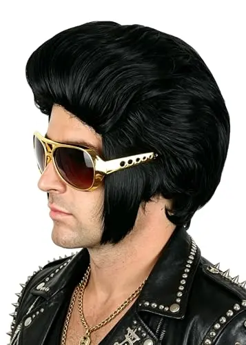 Topcosplay Black Fluffy Men's Cosplay Wig