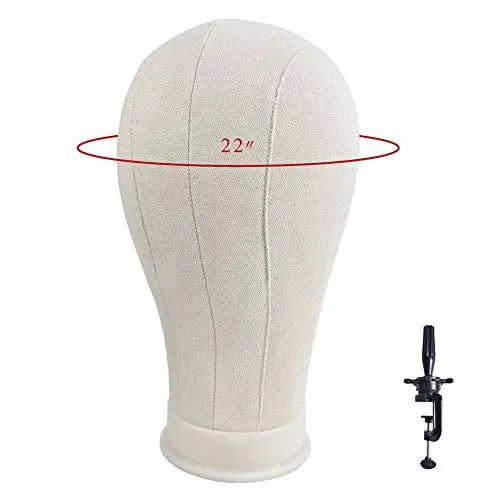 Ba Sha 22-inch cork canvas wig block head with table clamp