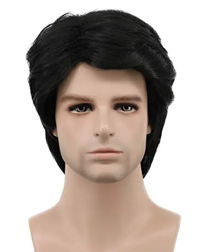 Karlery Short Wavy Black Wig
