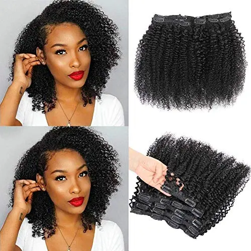 Urbeauty Afro Kinky Curly clip-in hair extensions in natural black