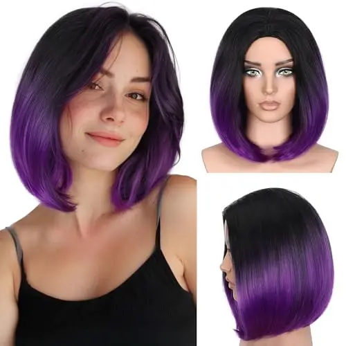 HANNE ombre purple short bob wig