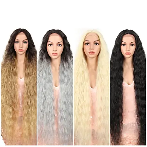 Style Icon 41 inch lace front wavy synthetic wig with baby hair in light brown