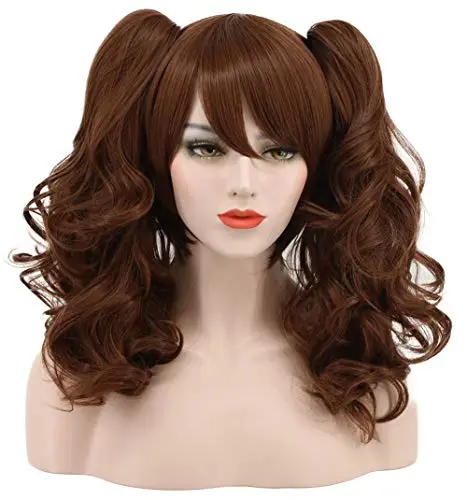 Long brown ponytail wig with hidden clips for secure styling