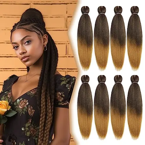 Abellee 20-inch pre-stretched braiding hair in 1B/27 colour