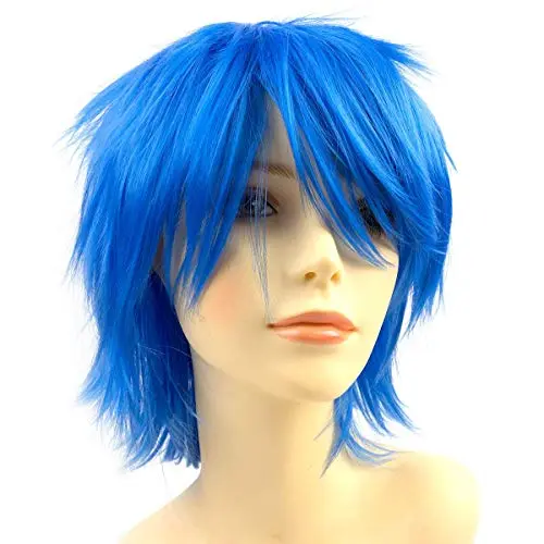 Modernfairy short layered blue wig with bangs