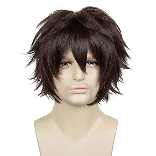 LABEAUTE Short Dark Brown Cosplay Wig for Men