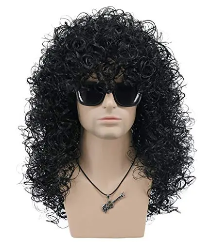VGbeaty Slash long curly black rocker wig