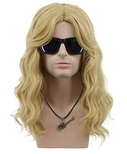 VGbeaty men women long curly blonde wig for cosplay