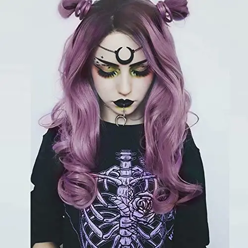 Karissa Hair 24 inch ombre purple wavy lace front wig