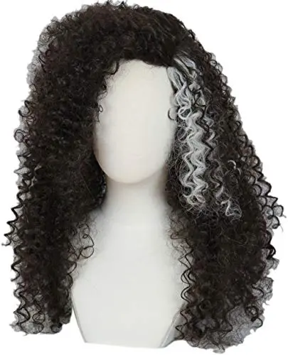 Linfairy Long Afro Curly Wig Halloween Cosplay Costume Wig for Women