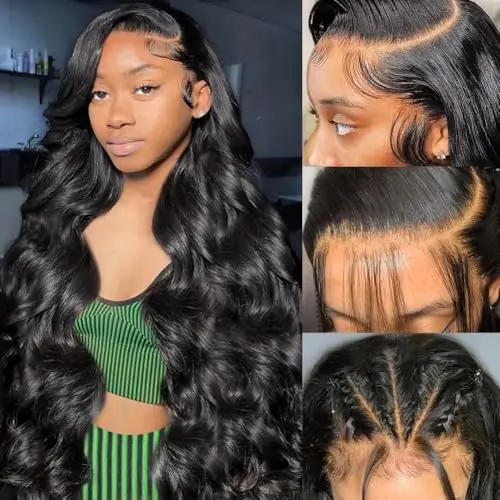 Wingirl 13x6 HD lace front body wave wig in natural black colour